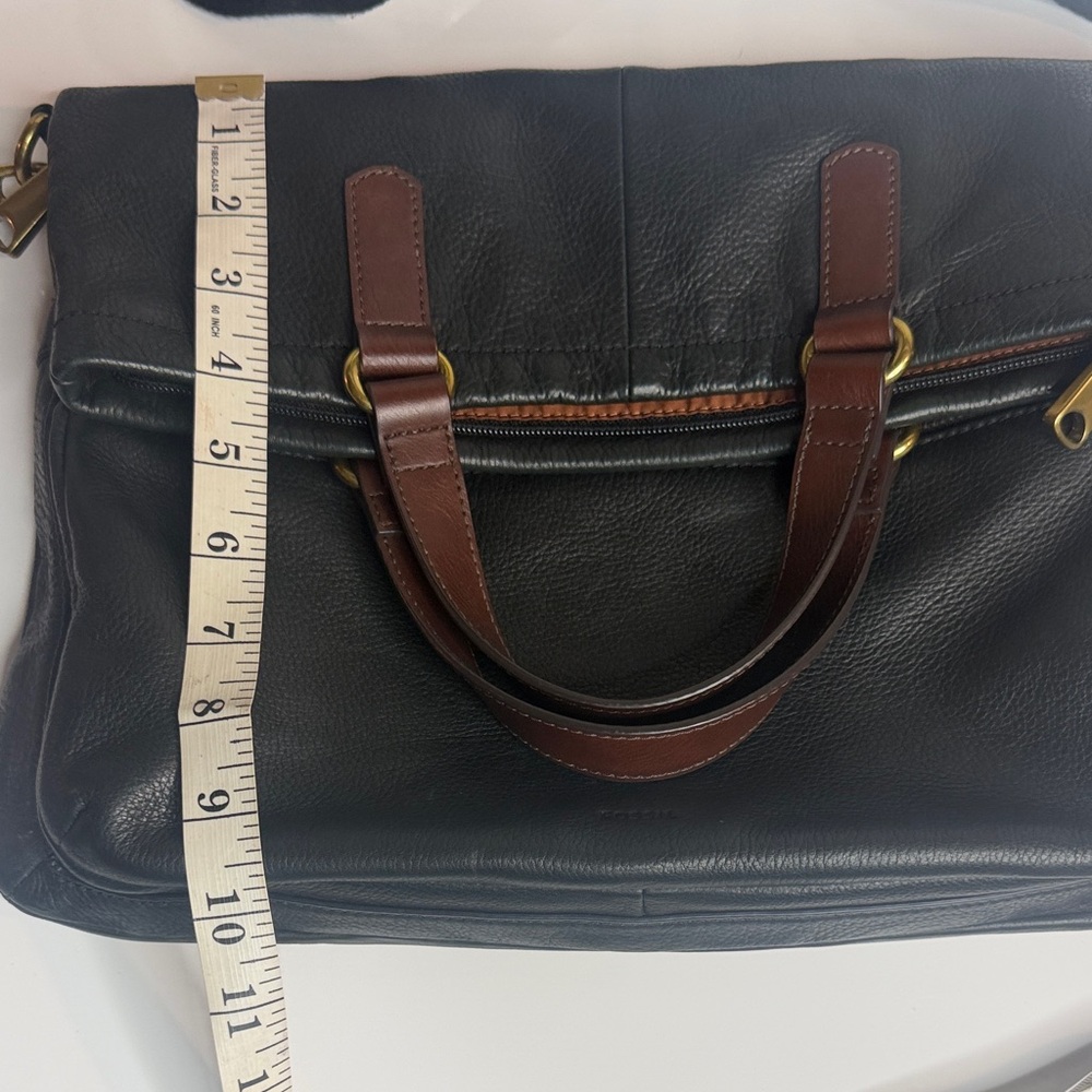 Fossil Leather Crossbody Satchel with Brown Handles - Picture 12 of 12